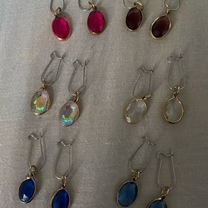 Dangle Earrings With Crystal Charm
